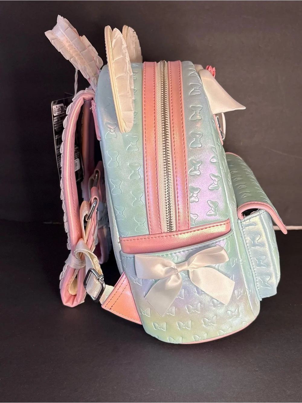 Loungefly Iridescent Pastel Minnie Ear Backpack - Mint, Pink, White